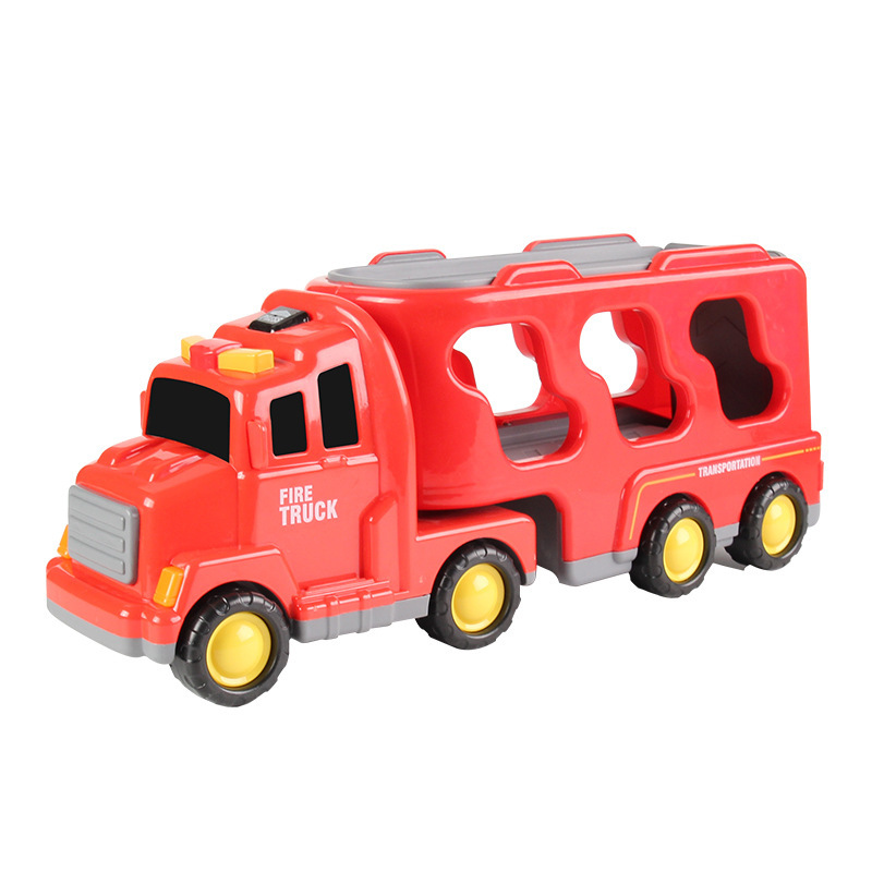 Comercio exterior transfronterizo Amazon camión de almacenamiento de doble capa iluminación musical vehículo de ingeniería coche de inercia niño juguete para niños