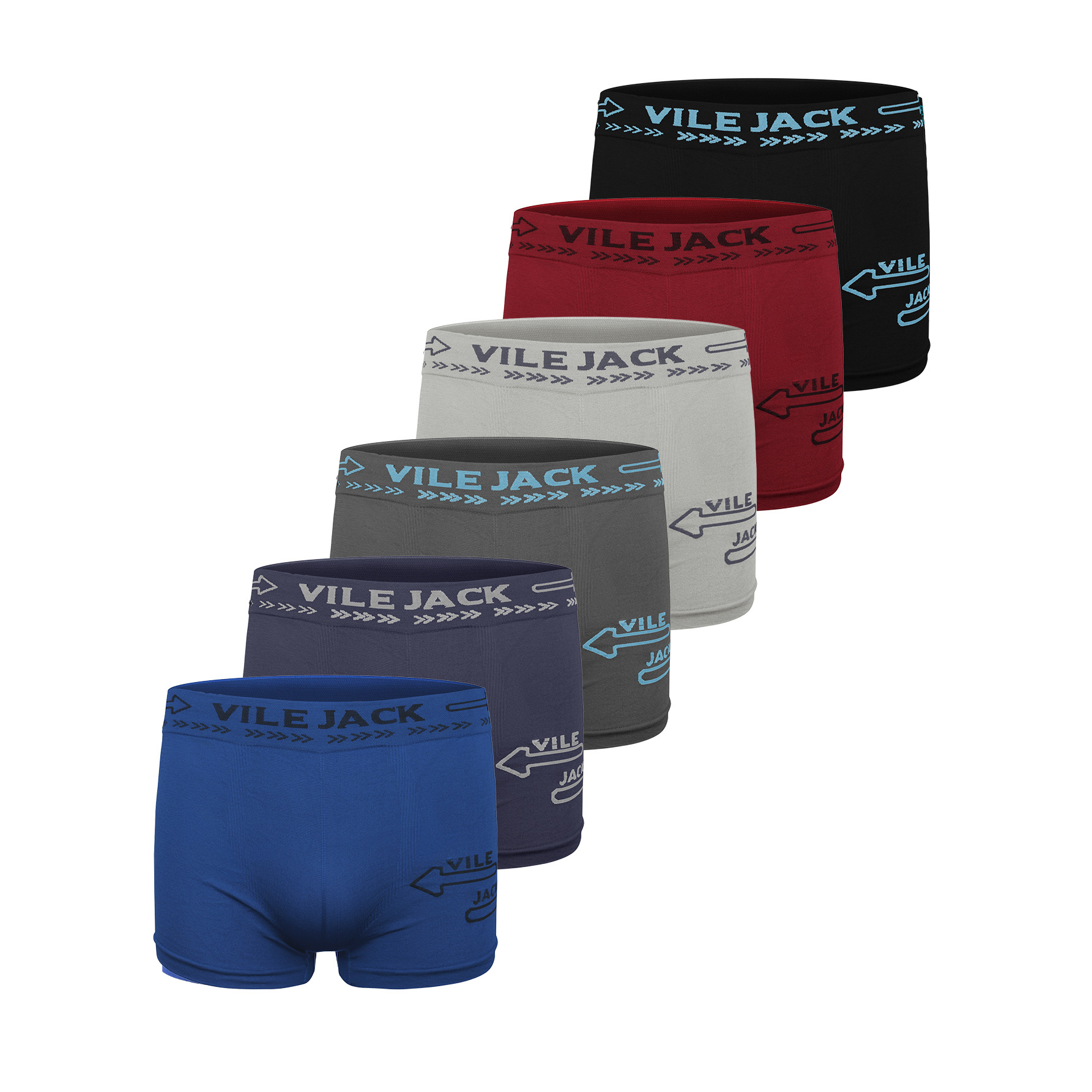 Comercio exterior VILEJACK hombre calzoncillos deportivos de ángulo plano sin costuras elásticos de cintura media calzoncillos de hombre 6 colores