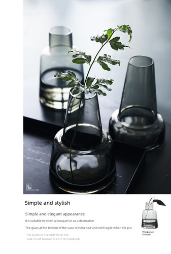 Bulk Glass Vase, Instagram Nordic Minimalist Colored Glass Vase, Dried Flower Insert Creative Glass Vase