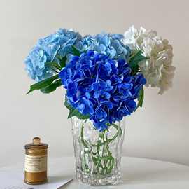 手感保湿仿真绣球176片花朵婚庆装饰蓝色大绣球客厅摆件装饰家居