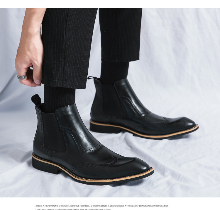 Big size new fashion men's autumn and winter leather boots trend in casual shoes_voghion.com