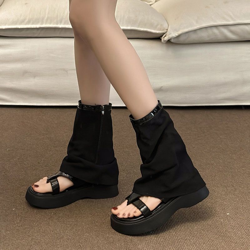 Spring/Summer 2024 New Sandals Women's Thick Sole Increased Trousers Boots Niche Roman Shoes Clip Foot Retro Sandals Ankle Boots Spring/Summer 2024 New Sandals Women's Thick Sole Increased Trousers Boots Niche Roman Shoes Clip Foot Retro Sandals Ankle Boots