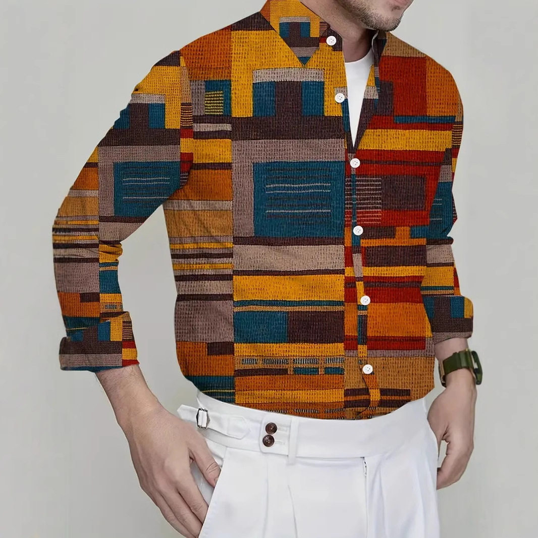 Comercio exterior europeo y americano Amazon 2025 nueva tendencia de la moda casual todo fósforo camisa de manga larga de alta calidad MB12