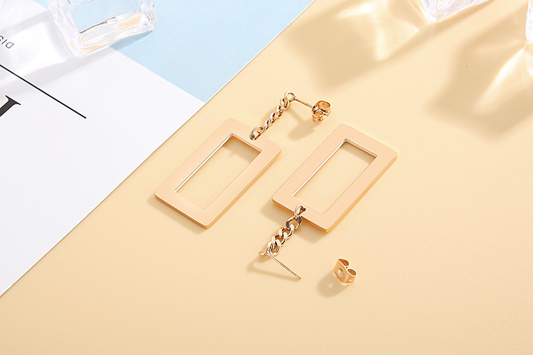 Simple Geometric Stainless Steel Earrings Personality Niche Design Earrings display picture 5