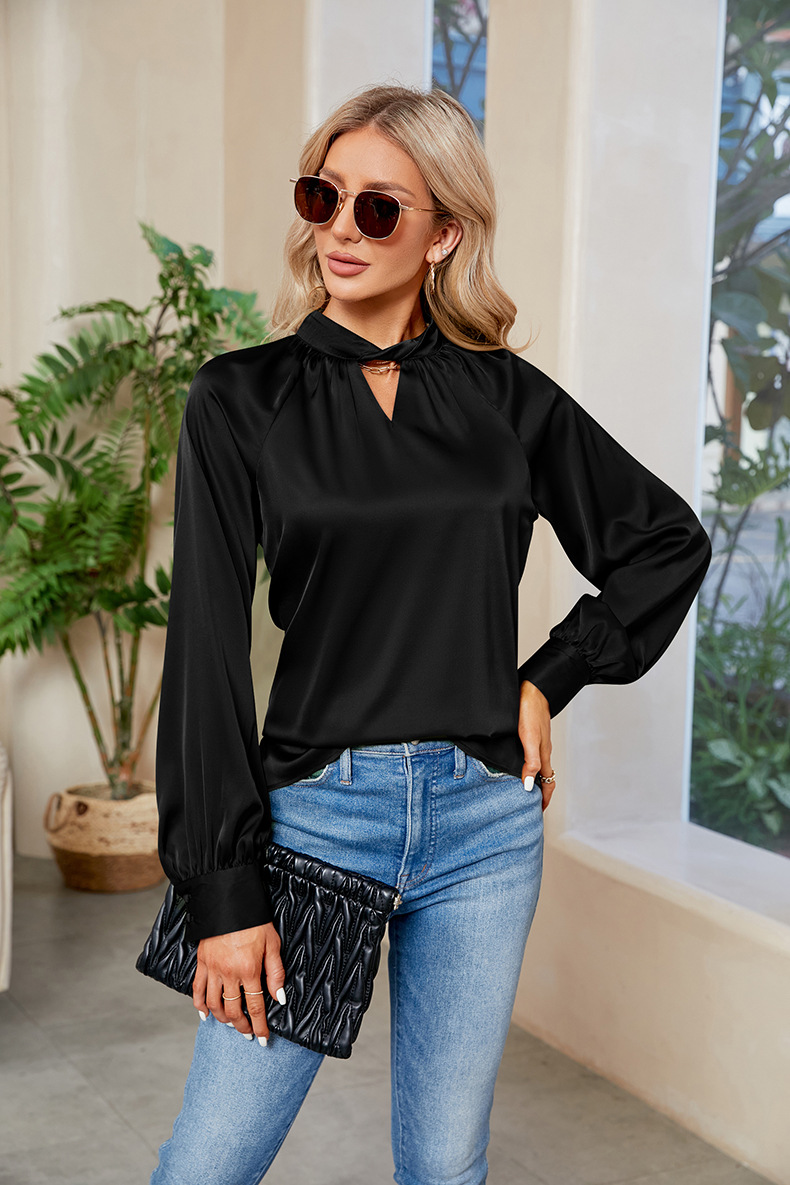 Women's Blouse Long Sleeve Blouses Elegant Solid Color display picture 18