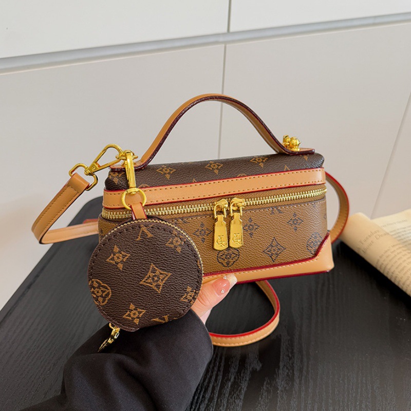 여성 PU 프린트 버킷백 2026 봄 신상 중형 숄더 크로스백 데일리 가방