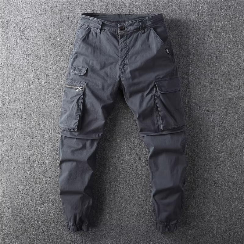 Men's lightweight work pants, retro slim fit, cuffed, multi-pocket, casual long pants, small-leg sports jogging trendy pants, quick-dry Men's lightweight work pants, retro slim fit, cuffed, multi-pocket, casual long pants, small-leg sports jogging trendy pants, quick-dry