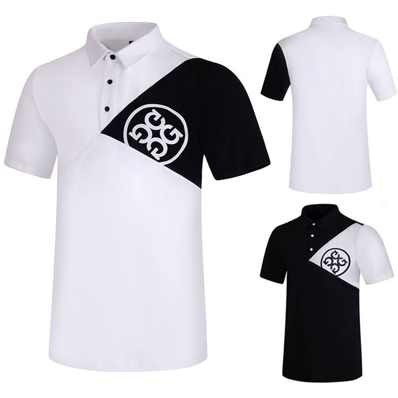 Golf Clothing New Men's Short-Sleeved T-Shirt Sports Lapel Polo Shirt Top Elastic Quick-Drying