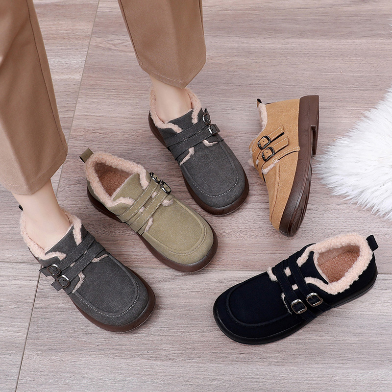 Winter keep warm non-slip “mom shoes” flat