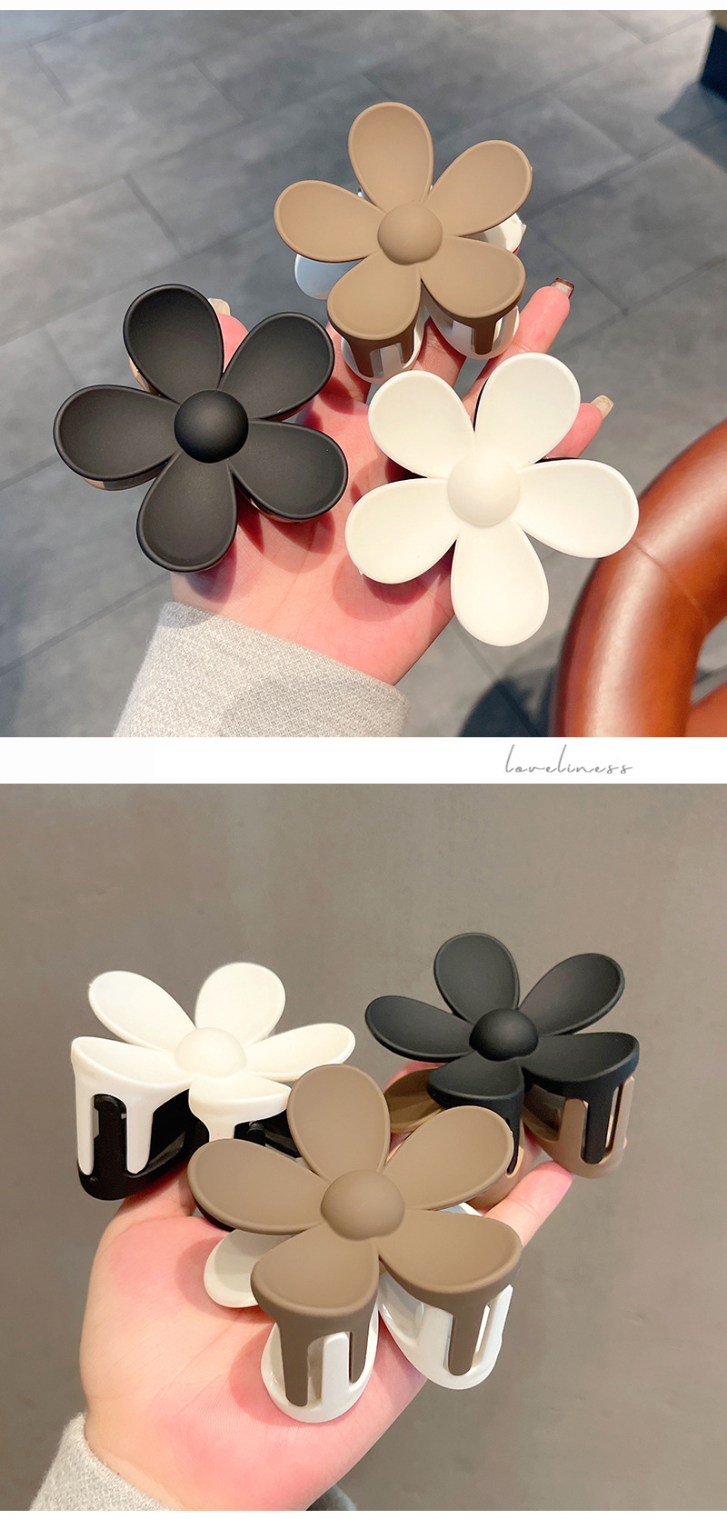 Sun Flower Clip Black And White Flower Hairpin display picture 3