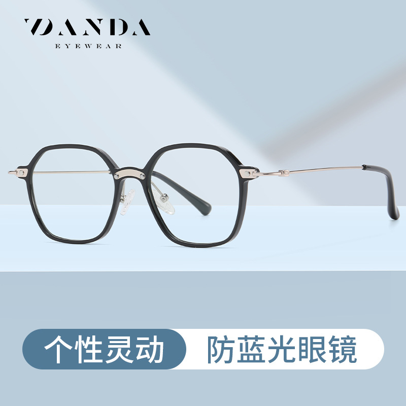 Nueva luz anti-azul gafas de moda retro gafas marco femenino TJ859 ultra ligero TR90 puede ser equipado con gafas de miopía marco masculino