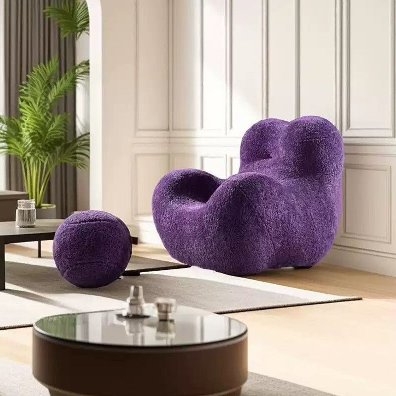 Woolly Curly Mom's Embrace Lazy Sofa for Balcony, Living Room, Bedroom, Cream Style Single Seater Leisure Sofa Woolly Curly Mom's Embrace Lazy Sofa for Balcony, Living Room, Bedroom, Cream Style Single Seater Leisure Sofa