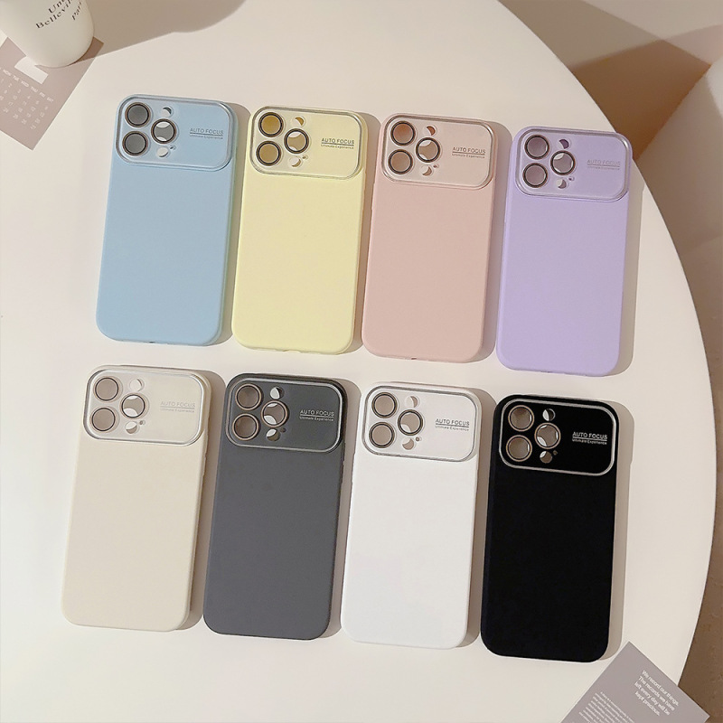 ハイエンドソリッドカラーにはレンズフィルムが付属しています 15ProMax Apple 携帯電話ケース 12 液体シリコーン iPhone13 14 に適しています|undefined