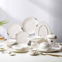 湘醴窑宇宙系列陶瓷金边下午茶具碗，盘，咖啡杯白瓷赠礼创意赠礼