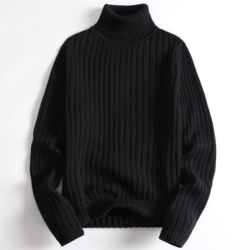 Demi-season trend base retro solid color knitted sweater