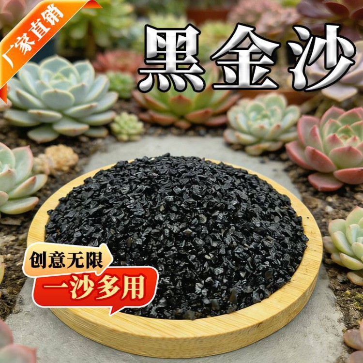 Black Gold Sand Succulent Plant Surface Decoration Stone, Fish Tank Bottom Black Sand, Garden Aquascape Natural Waterfall Sand, Landscape Sand