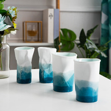 景德镇设计感杯子折纸陶瓷杯   北欧简约创意个性潮流马克杯摆件