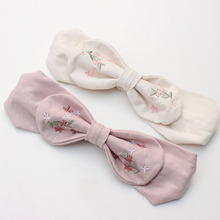 森系韩版婴儿发带宝宝公主风可爱洋气大蝴蝶结百日周岁儿童发饰