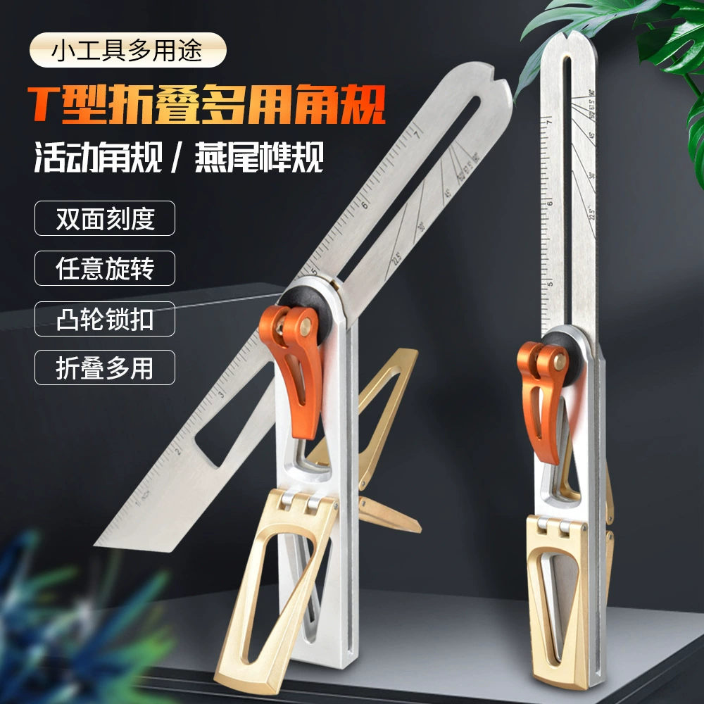 Деревообрабатывающая прямая угловая линейка сверхпрочная высокоточная нержавеющая сталь 90 градусов 45 ° многофункциональная комбинированная Мобильная деревообрабатывающая подвижная угловая линейка