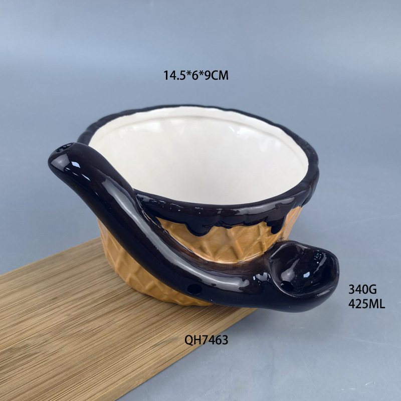 Cerámica Hogar Helado para niños Regalo Estilo Tazón Color Cuenco pintado a mano Serie Helado Artesanía de cerámica