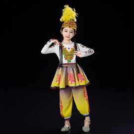 维族演出服儿童维吾尔族服饰女童铃铛少女叫我小娜扎维吾族舞蹈服