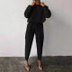 [in stock] Cross-border Amazon European and American Women's 2024 Autumn and Winter Loose White Long Sleeve Casual suit Grey