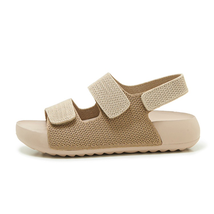 Dép sandal nữ quai chữ V đế mềm, quai dán đi biển — màu đen, màu hồng, màu kaki, màu mơ chi tiết 31