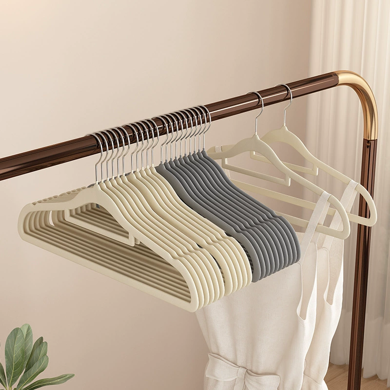 Флокированная вешалка Пластиковая бесшовная Нескользящая вешалка Бытовой органайзер для хранения Органайзер для одежды Подвесная сушилка для одежды Трансграничная