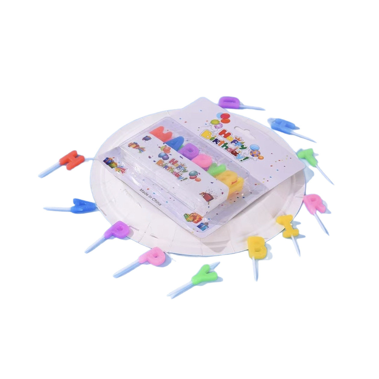 Tarjetas rojas Inglés creativas de cumpleaños vela vela al por mayor fiesta de cumpleaños vela de color decoración de Navidad cera digital