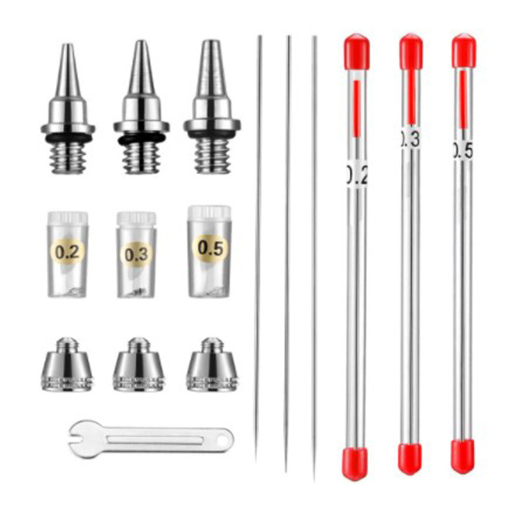 3进气接头30笔针笔嘴喷嘴喷针 笔咀喷笔喷枪配件喷漆0.3/0.5mm