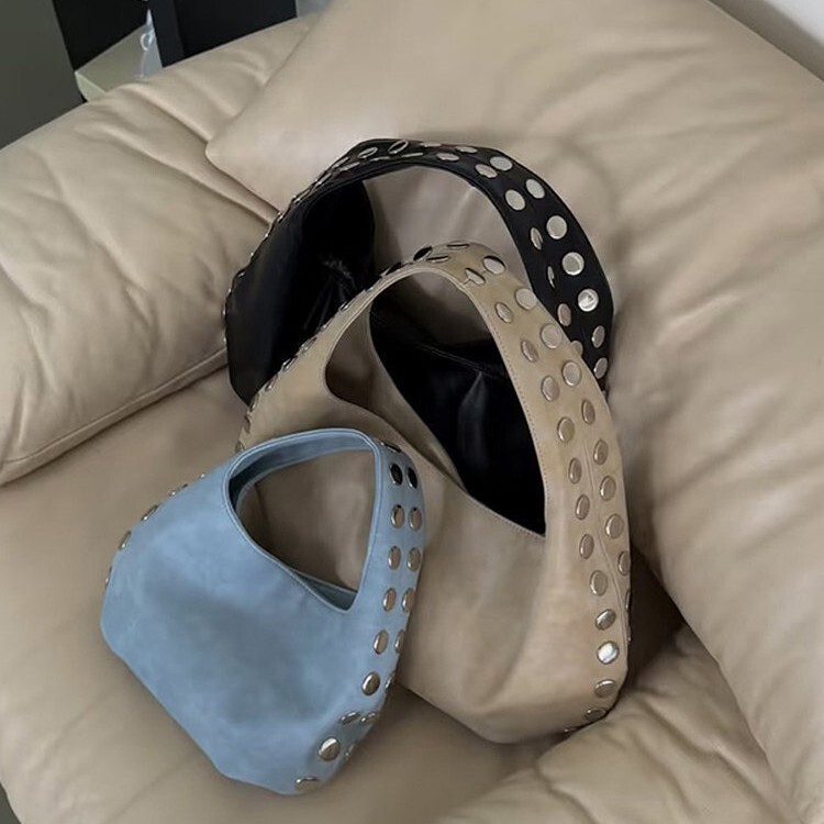 Korean Cross-Border Atelierpark Rivet Design Single-Shoulder Handbag for Women, Yeli Collaboration Commuter Underarm Bag
