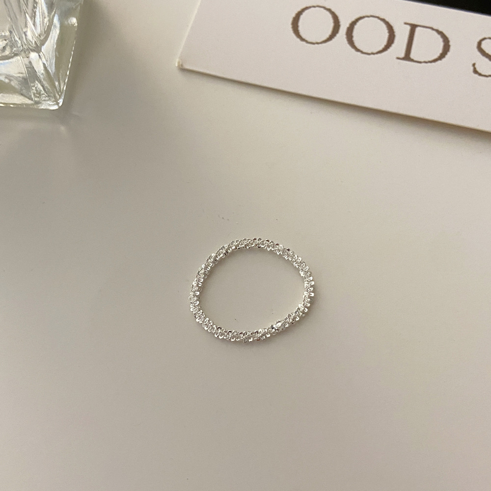 Bague simple créative bague étincelante étoilée Design simple pour femme dans un style froid et tendance Bague alimentaire en argent doré_voghion.com