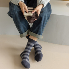 Men's Autumn/Winter New Arrival Full Stripe Warm Fleece Thermal Crew Socks for Women and Men