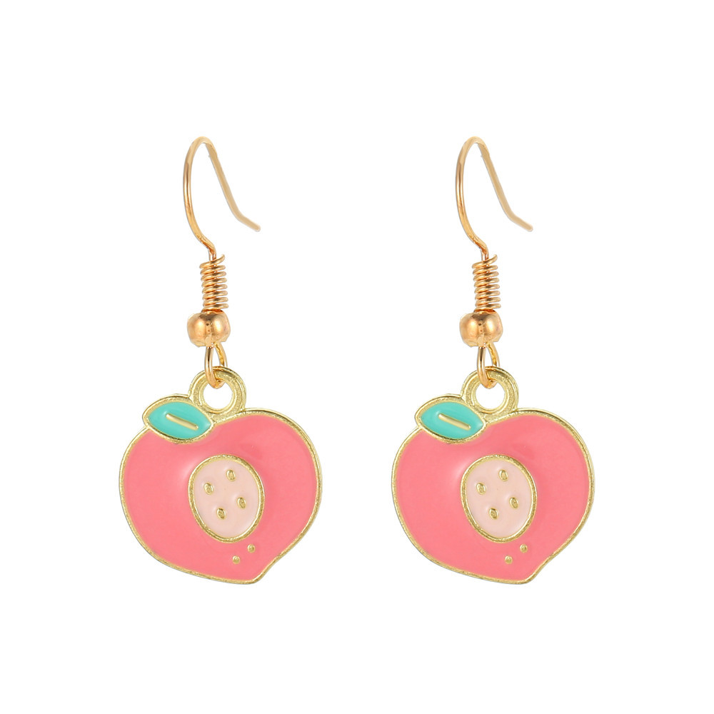 Fashion New Cartoon Oil Dripping Animal Fruit Alloy Earrings display picture 4