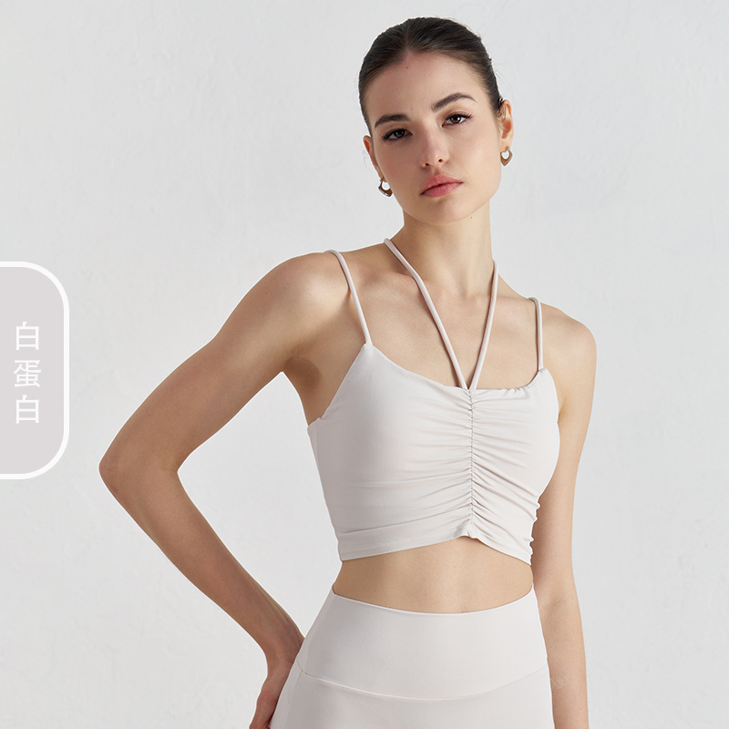 NF desnudo primavera / verano ropa interior deportiva mujer hombro delgado cabina de yoga bra falso dos piezas sexy chaleco de fitness