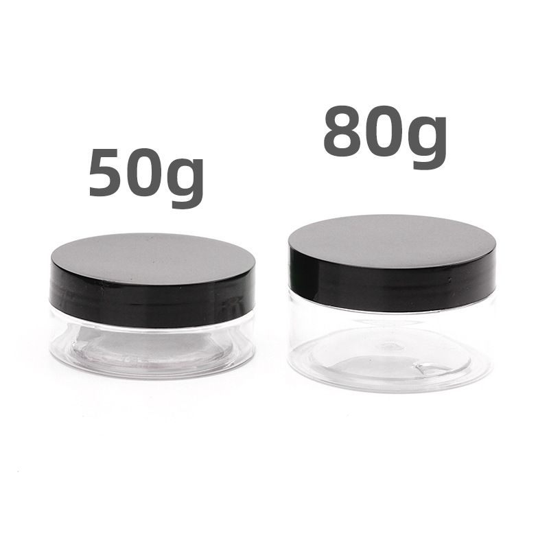 50g 80g 100g plástico botella boca ancha cubierta de aluminio cara crema botella tarro en stock fabricante material embalaje