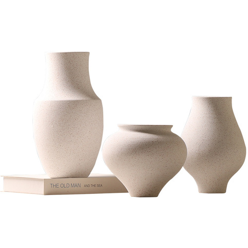 Nordic minimalist ceramic vase sample room creative frosted dot floral arrangement decoration item Bo Gua Jia object display piece modern