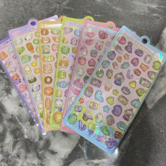 高颜值二代卡通3D立体浮雕实心贴纸小可爱奖励立体贴纸立体夜光