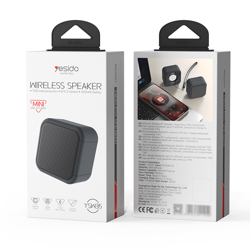 yesido Bluetooth スピーカー クロスボーダー Bluetooth 5.3 ストラップ付きポータブル コンパクト サブウーファー Bluetooth 小型スピーカー|undefined