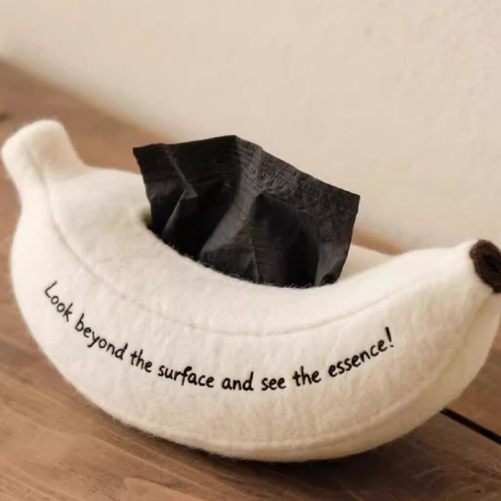 Plush Banana Tissue Box Cartoon Cute Office Car Tissue Box Creative Desktop Decoration Home Decoration New