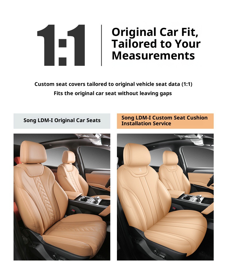 New Model Luxury Car Song Ldm-I Full Leather Car Seat Cushion, Four-Season Overseas Right-Hand Drive Seat Cover, Cross-Border Full-Cover Car Seat Cushion