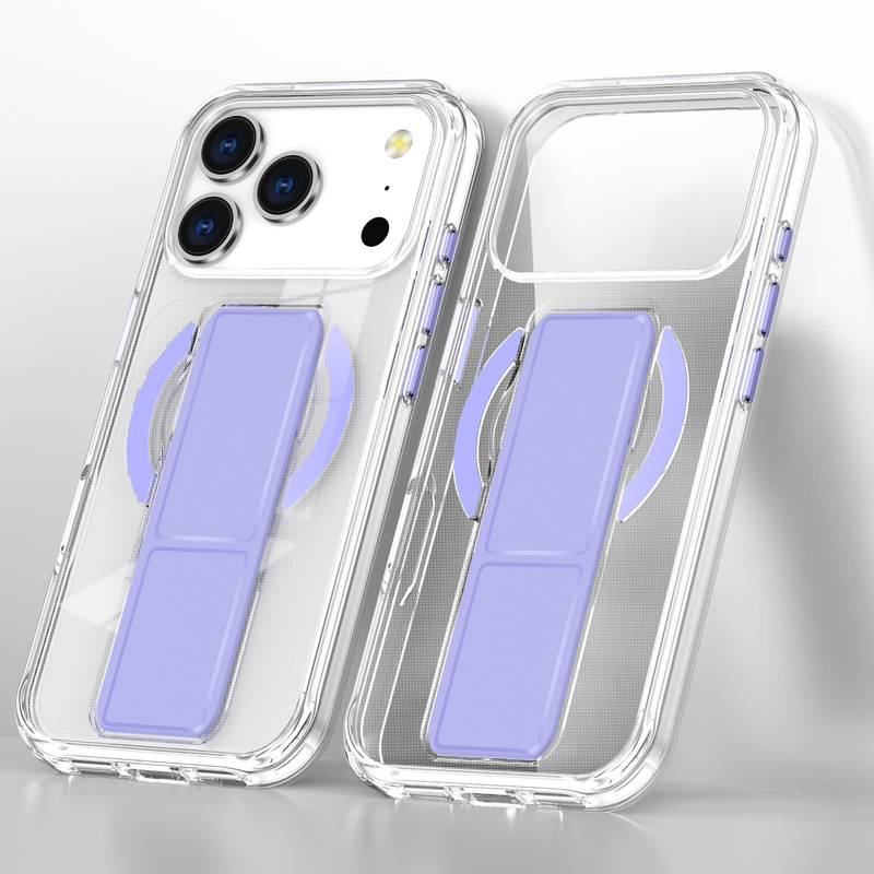 New Model Suitable for Apple 17Promax Magnetic Transparent Phone Case 16 Wristband Stand 17Air Phone Protective Case