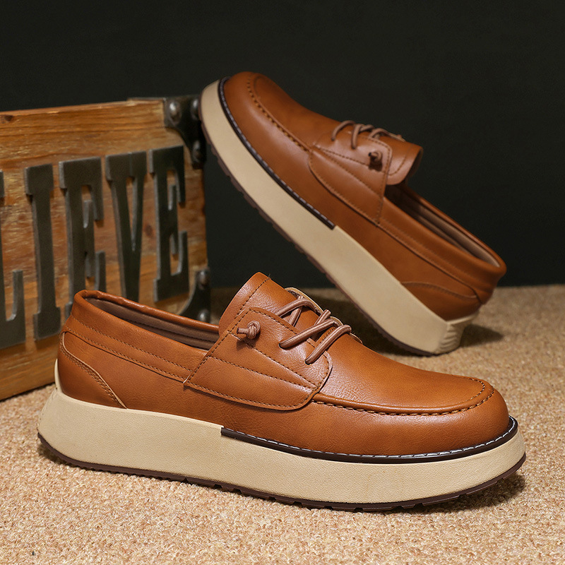 Men's Shoes Autumn and Winter New British Style Small Leather Shoes Casual Business Men's Leather Shoes Trendy Soft-Soled Loafers