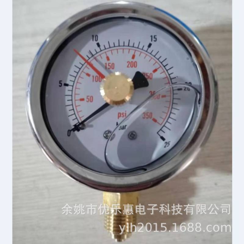 y60耐震防抖压力表头生产径向油压全钢水压表厂定位指针二针油表