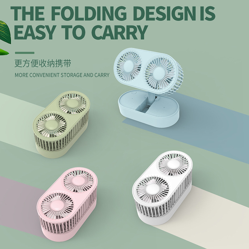 New Desktop Telescopic Folding Small Fan, Student Desktop High Wind Power Silent USB Charging Portable Gift Fan