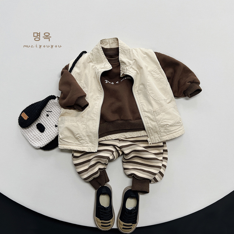Harajuku estilo de los niños ropa de trabajo Chaleco de invierno nuevas niñas pequeñas y medianas estilo coreano forrado de lana caliente de moda chaleco fresco ropa para niños
