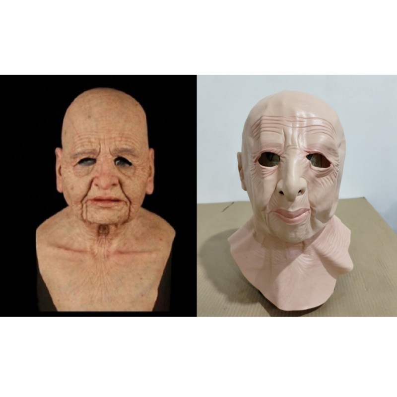 Estación independiente de Halloween nueva Máscara vieja abuela tocado vestir apoyos látex Calvo sombrerería transfronteriza