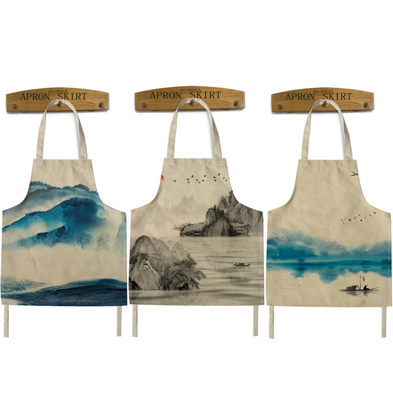 앞치마 방오 작업복 홈 주방 방유 및 방수 풍경 대외 무역 수출 패션 앞치마 드롭 배송