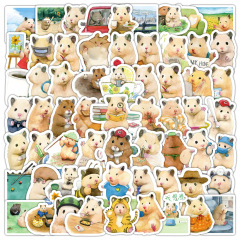 100枚の新しいかわいい漫画風ハムスターの落書き子供用ご褒美ステッカー DIYクリエイティブ文具水筒ステッカー