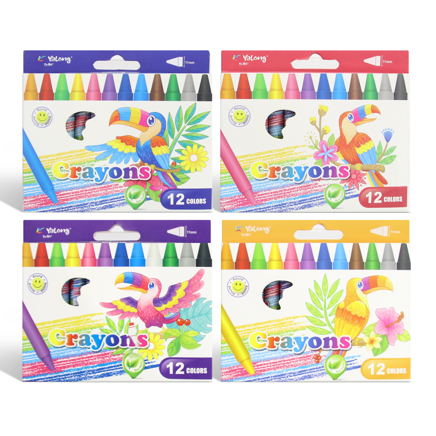 Set de Crayones Redondos para Niños 12 Colores 0.8mm para Dibujo Infantil
